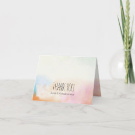 Aqua Blush Pink Orange Gefärbte Krawatte Aqua Blus Dankeskarte