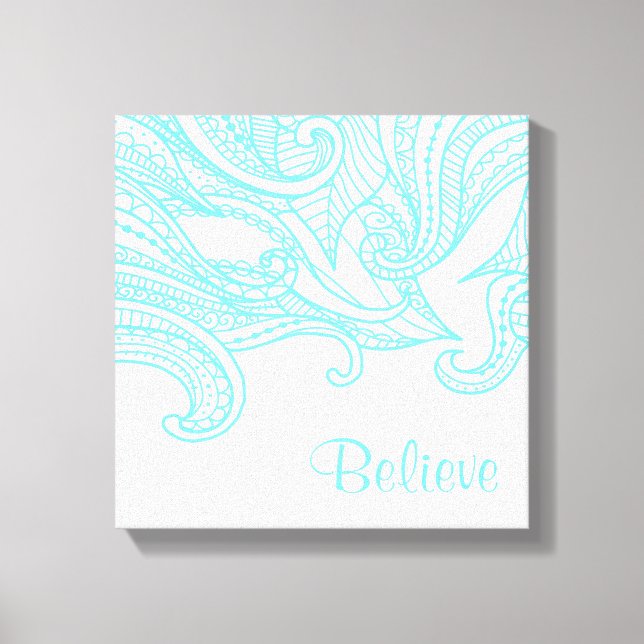 Aqua Boho Stil Wanddekoration Canvas Print Leinwanddruck (Vorderseite)