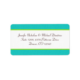 Aqua, Brown, White, Green Address Label Adressaufkleber