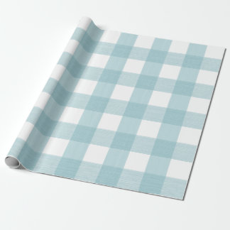 Aqua-Büffel kariert Geschenkpapier