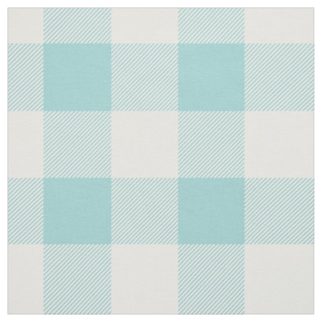 Aqua-Büffel-Karo-Muster Stoff (Muster)