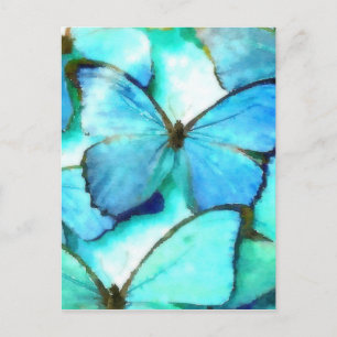 Aqua Butterflies Postkarte