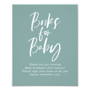 Aqua Calligraphy Books for Baby Shooting Sign Fotodruck