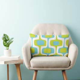 Aqua Chartreuse MCM Retro Muster Mitte des Jahrhun Lendenkissen