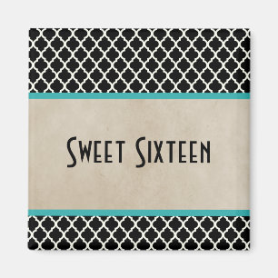 Aqua Chic Quarto Sweet 16 Magnet