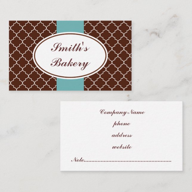 Aqua Chocolate Business Card Visitenkarte (Vorne/Hinten)