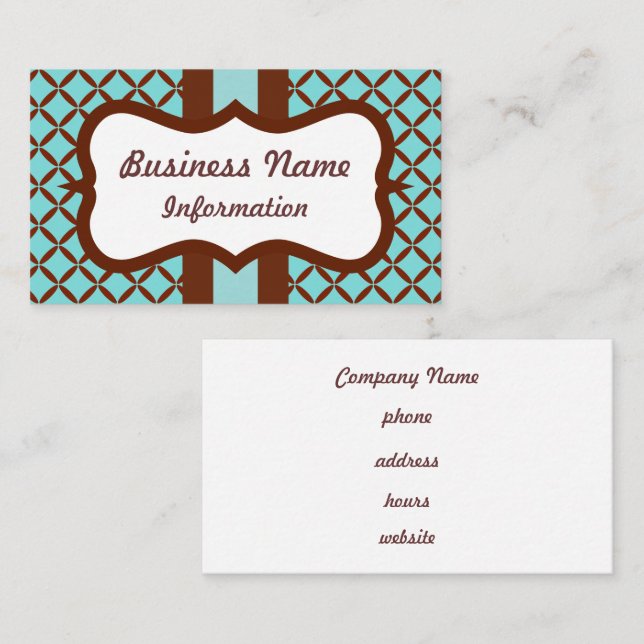 Aqua Chocolate Business Card Visitenkarte (Vorne/Hinten)
