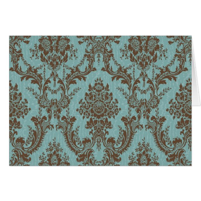 Aqua Chocolate Damask (Vorderseite (Horizontal))