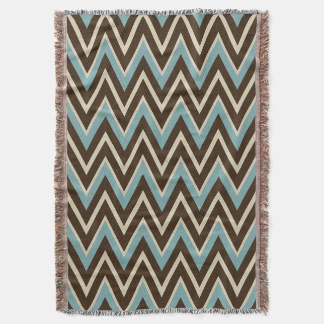 Aqua Chocolate Pattern Throw Blanket Decke (Vorderseite Vertikal)