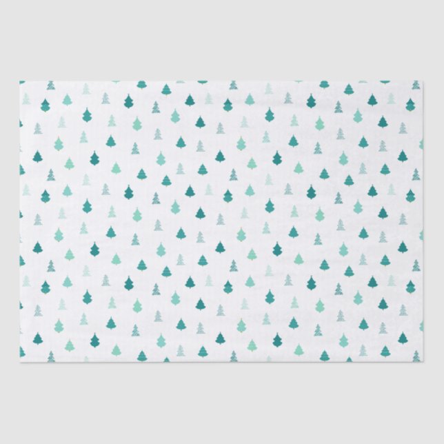 Aqua Christmas Tree Tissue Seidenpapier (Vorderseite)