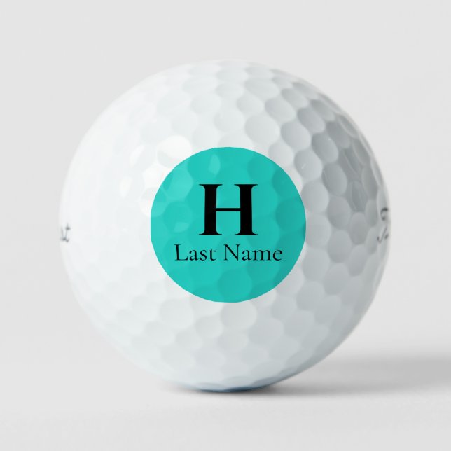 Aqua Circle Personalisiert Golf Ball (3) HAMbWG (Vorderseite)