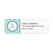 Aqua Clamshell Monogram