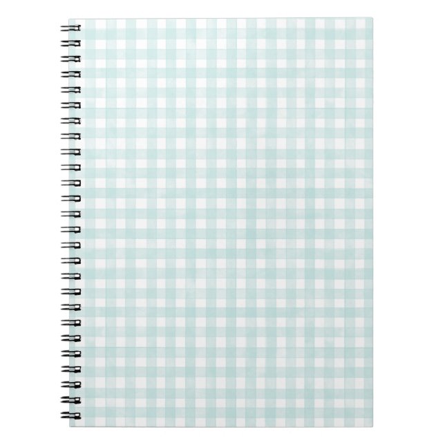 Aqua Classic Gingham Notizblock (Vorderseite)