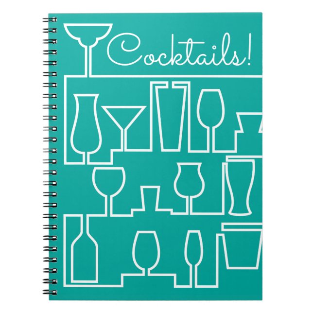 Aqua Cocktail Party Notizblock (Vorderseite)