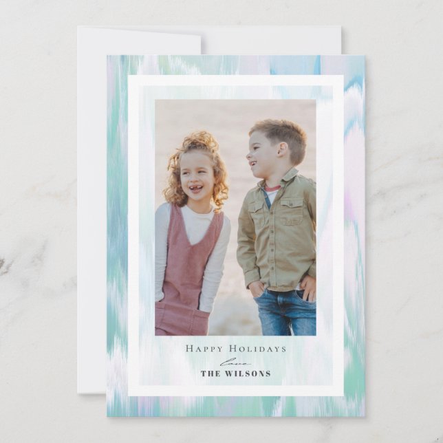 Aqua Colours Carte photo de Noël (Devant)