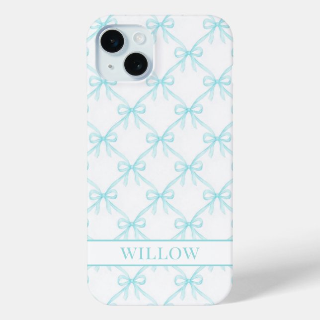 Aqua Coquette Wasserfarbenbögen Case-Mate iPhone Hülle (Rückseite)