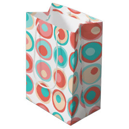 Aqua Coral Circles Mittlere Geschenktüte