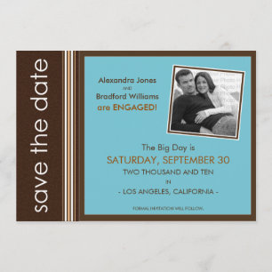 Aqua-Coral Moderne, gesprenkelte Textur Save the D Date