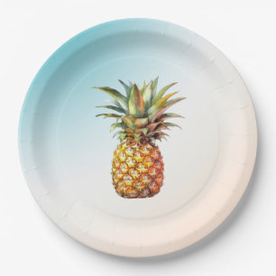 Aqua Cream Happy Tropical Pineapse Pappteller