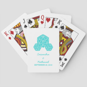 Aqua D20 Dice Hochzeitskarten Spielkarten