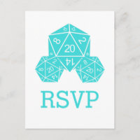 Aqua D20 Dice Response Postkarte