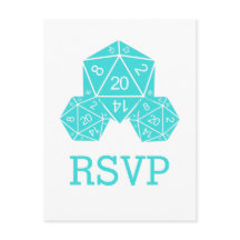 Aqua D20 Dice Response Postkarte