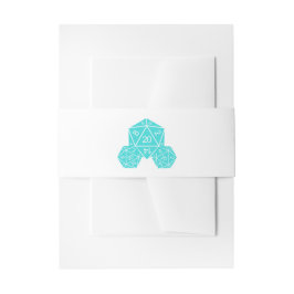 Aqua D20 Dice Wedding Belly Bands Einladungsbanderole