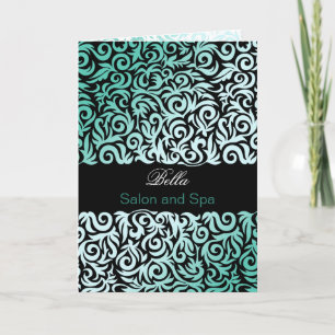 Aqua Damask Business Dankeschön Karten
