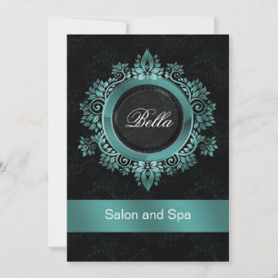 Aqua Damask Business Dankeschön Karten
