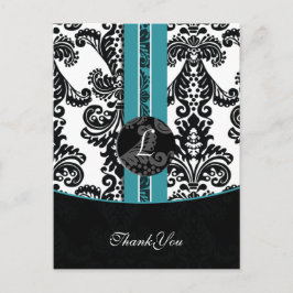Aqua Damask DankeYou Cards Postkarte