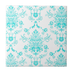 Aqua Damask Fliese