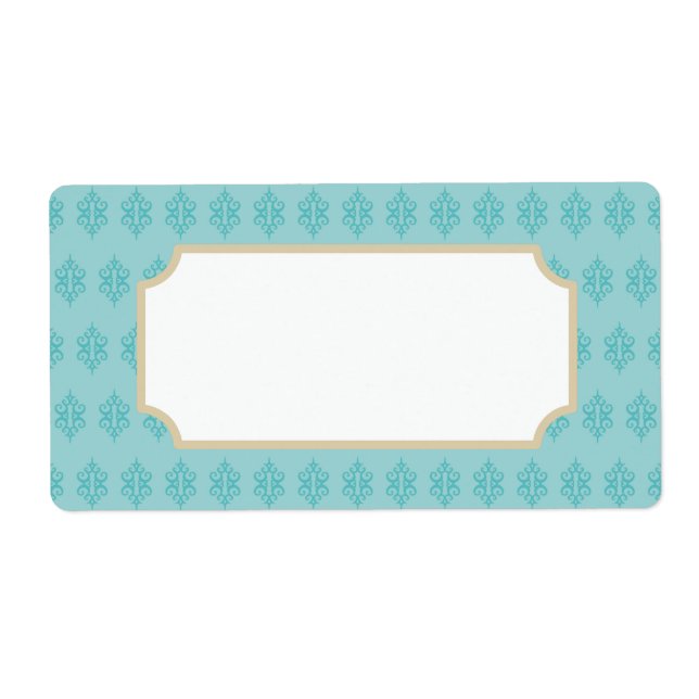Aqua Damask Labels (Vorne)