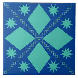 Aqua Diamond Fun | Blauer Hintergrund | Fliese