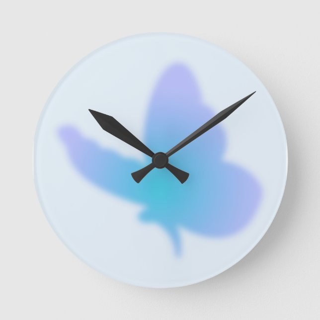 Aqua Dream Butterfly Runde Wanduhr (Vorderseite)