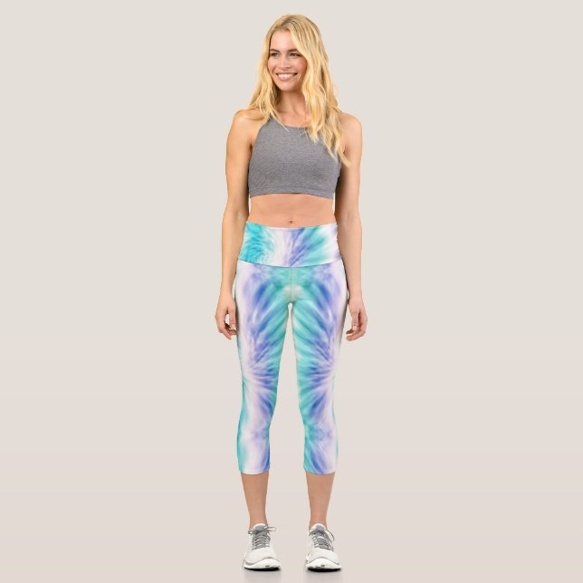 Aqua Dream Krawatte-Dye Leggings (Vorderseite)