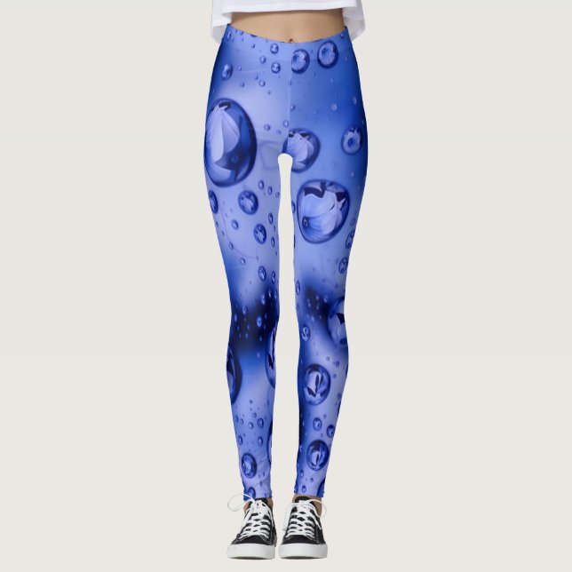 Aqua Droplet Dream Leggings - Water Bubble Blue (Devant)