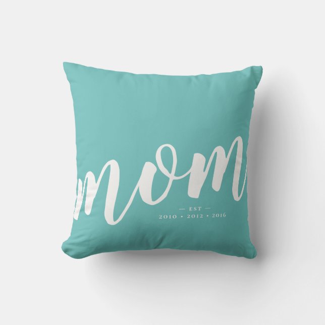 Aqua | Einfaches Typografie-Mama-Kissen Kissen (Vorderseite)