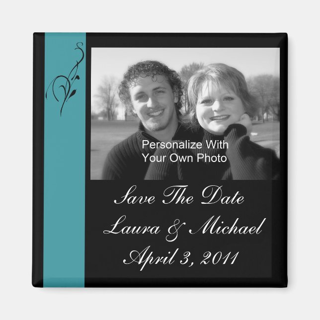 Aqua Elegance Wedding Magnets Magnet (Vorne)
