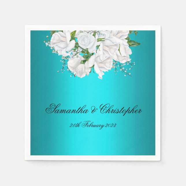 Aqua Elegance White Bridal Serviette (Vorderseite)