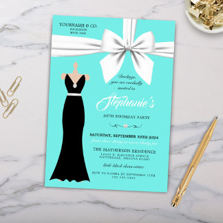 Aqua Elegant Fashion Tiffany Einladung zum Geburts