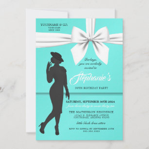 Aqua Elegant Tiffany Einladung zum Geburtstag