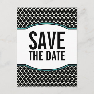 Aqua Elegante Quartieren Save the Date Postkarte