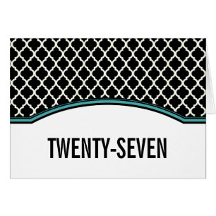 Aqua Elegante Quatrefolie Tischnummer Card