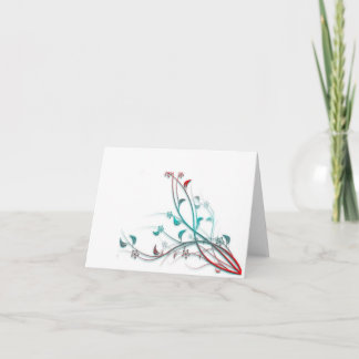 Aqua et carte pour notes rouge