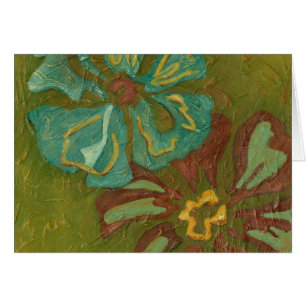 Aqua et Fleurs orange brûlées sur Arrière - plan v