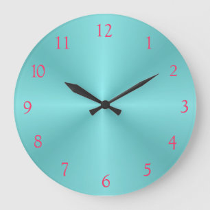 Aqua et horloge murale simple de Pink>