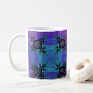 Aqua et Lilac Fractal Joy Café Mug