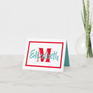 Aqua et monogramme rouge Prépa