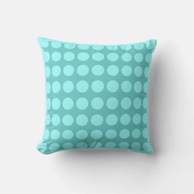 AQUA et POIS TURQUOISE coussin moderne (Recto)