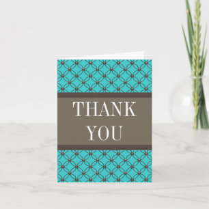 Aqua Extravagant Lattice Danke Karte